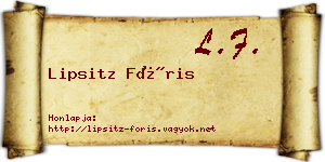 Lipsitz Fóris névjegykártya